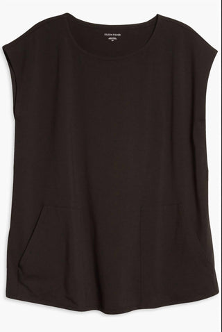 Eileen Fisher - Women's Jewel Neck Boxy Jersey Tunic