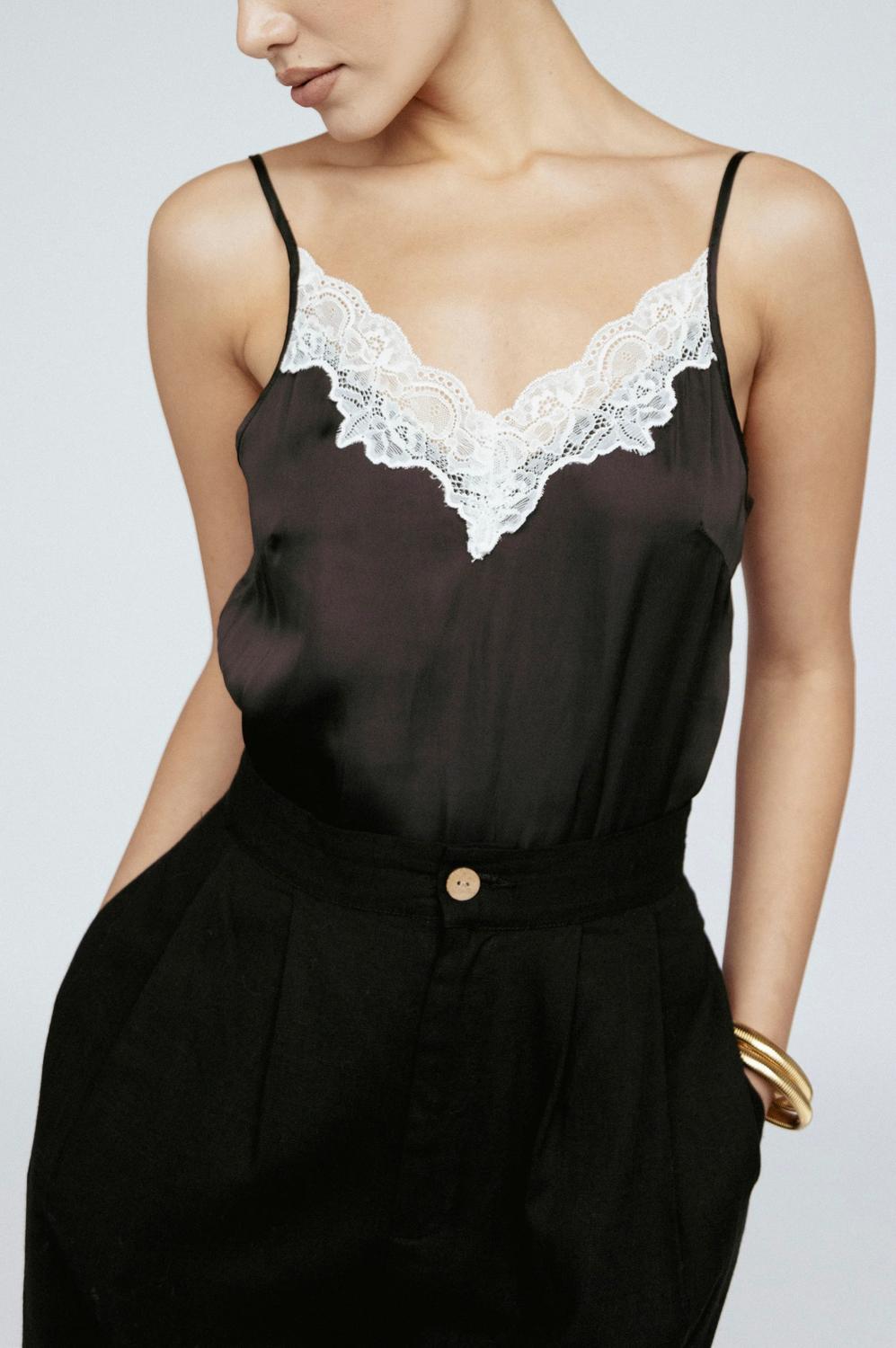 Amanda Maria - Satin Lace Tank