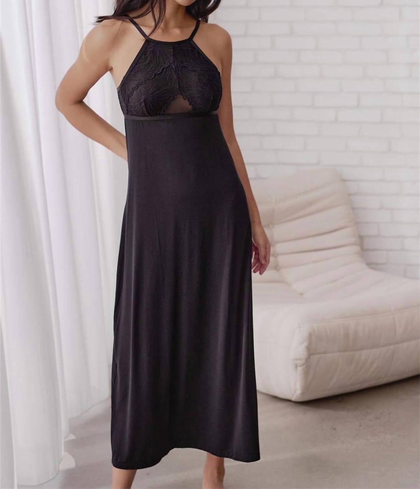 Fleur'T - Parisian Nights High Neck Long Gown