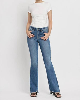 Vervet By Flying Monkey - High Rise Slant Hem Flare Jeans