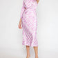 Entro - satin zebra one shoulder midi dress