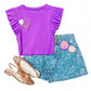 Habitual - Girls' Floral Denim Shorts