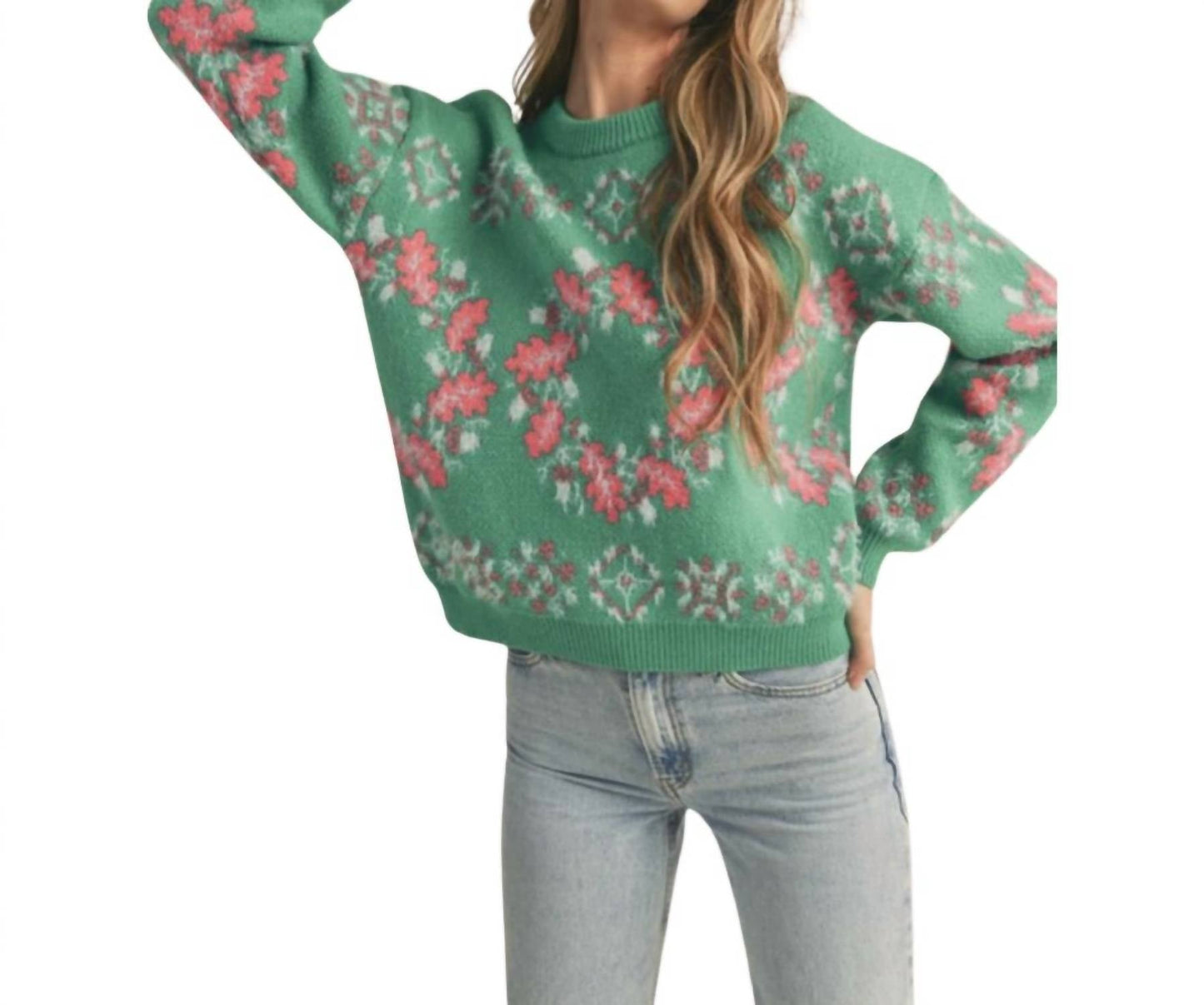 &Merci - Mixed Knit Faire Isle Sweater
