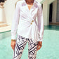 Joseph Ribkoff - Joseph Ribkoff Pleated Wrap Front Blouse