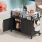 K&K 54.5 Inch Outdoor Kitchen Island with Stainless Steel Tabletop