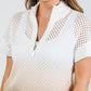 J. Society - Women's Mesh Ombre Zip Cap Sleeve Sweater