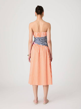 French Connection - Alexis Stripe Strapless Midi Dress