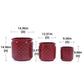3 Pieces Ceramic Flowerpot Set, Bean Paste Red