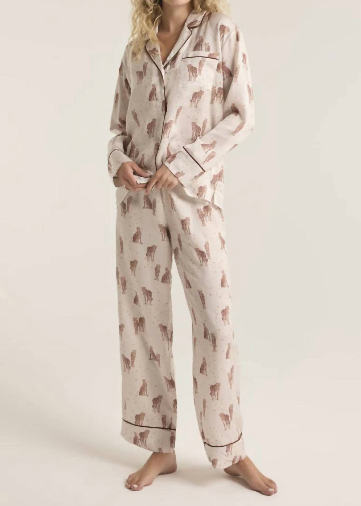 Z Supply - DREAMER CHEETAH SATIN LOUNGE SET