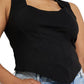 River Island Tapestry Crop Top in Black, Size 22