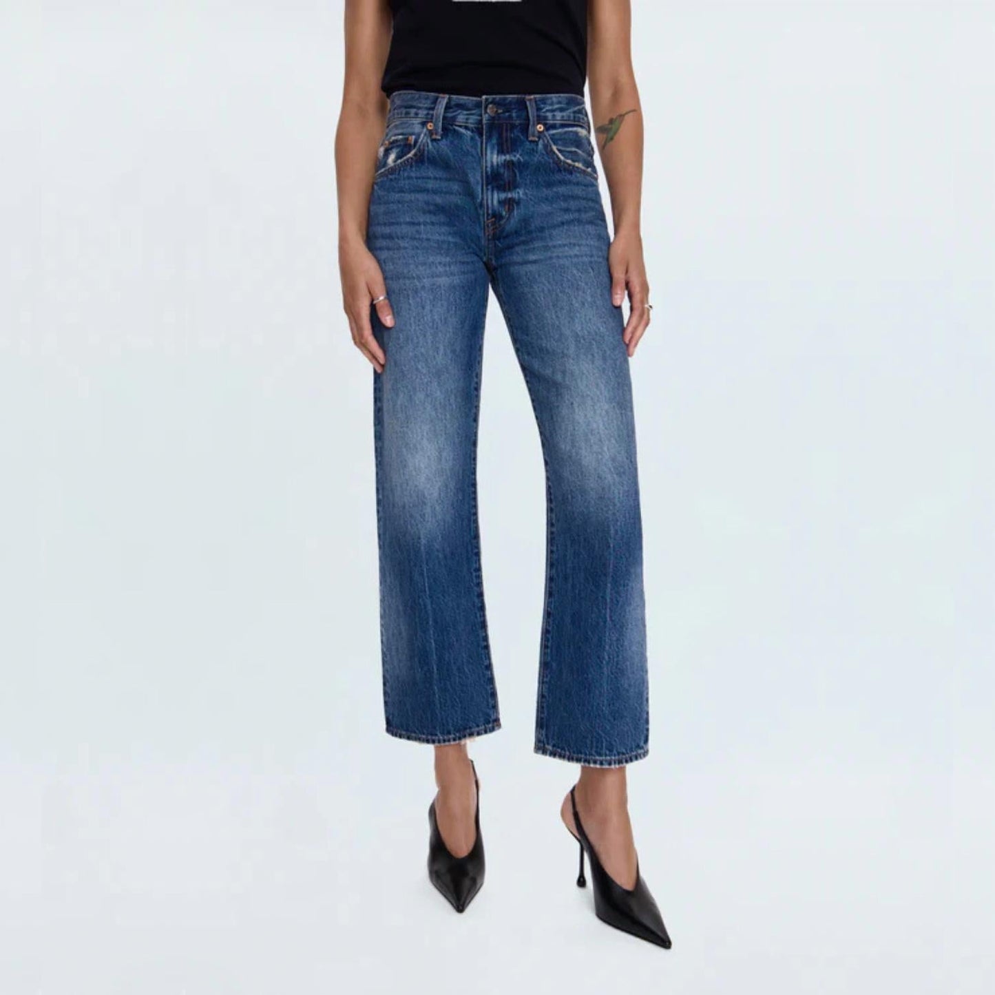 Pistola - Lexi Mid Rise Bowed Straight Jean