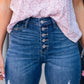 Judy Blue - High Waist Button Fly Distressed Skinny Jeans