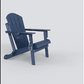 HDPE Folding Adirondack Chair with Dual Cup Holder - Gray