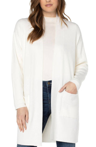 Multiples - Long Sleeve Shawl Collar Knit Cardigan