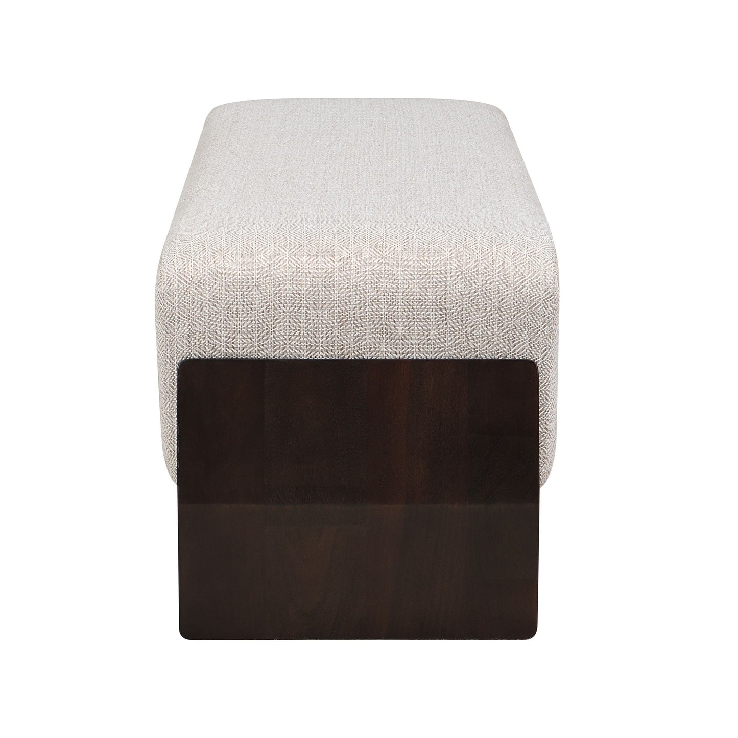 Bench With Thick Soft Cushions For 3 People - Brown Beige