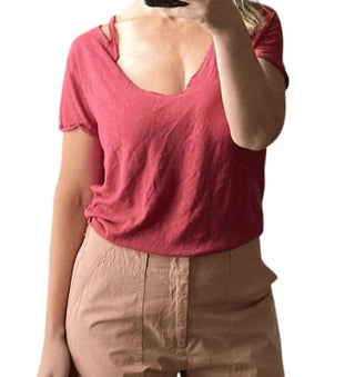 Free People - Distressed V Neck T-shirt