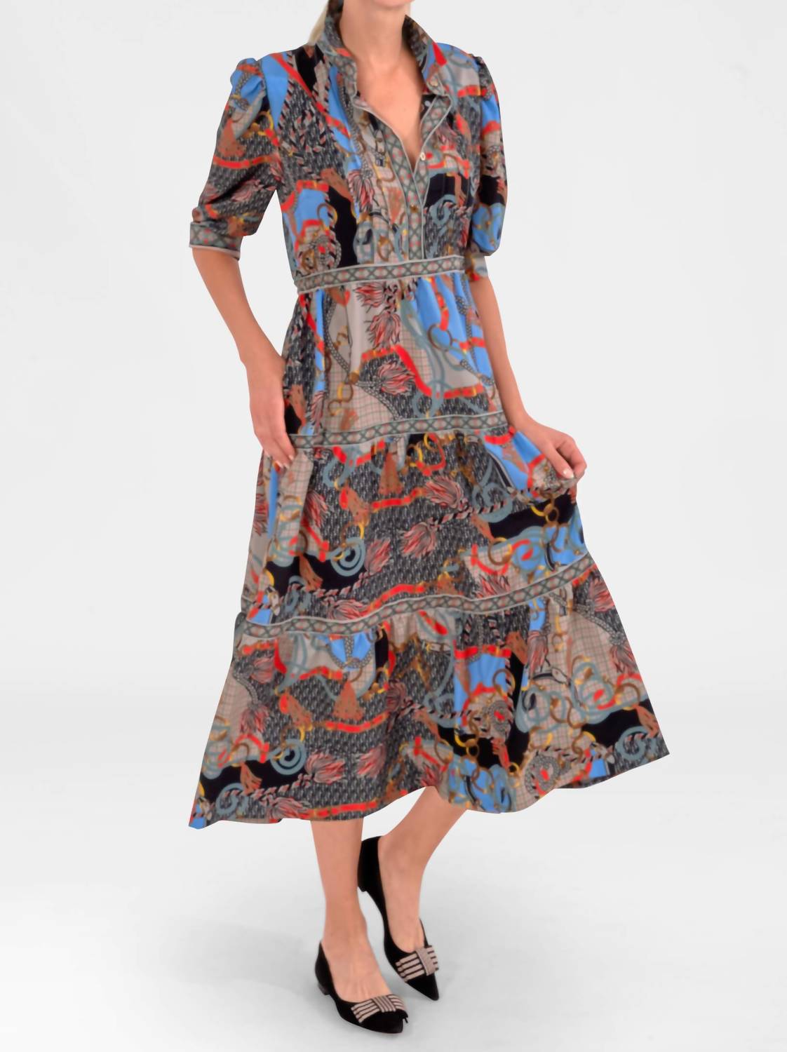 Gretchen Scott - Damsel Midi Dress In Ditto Print
