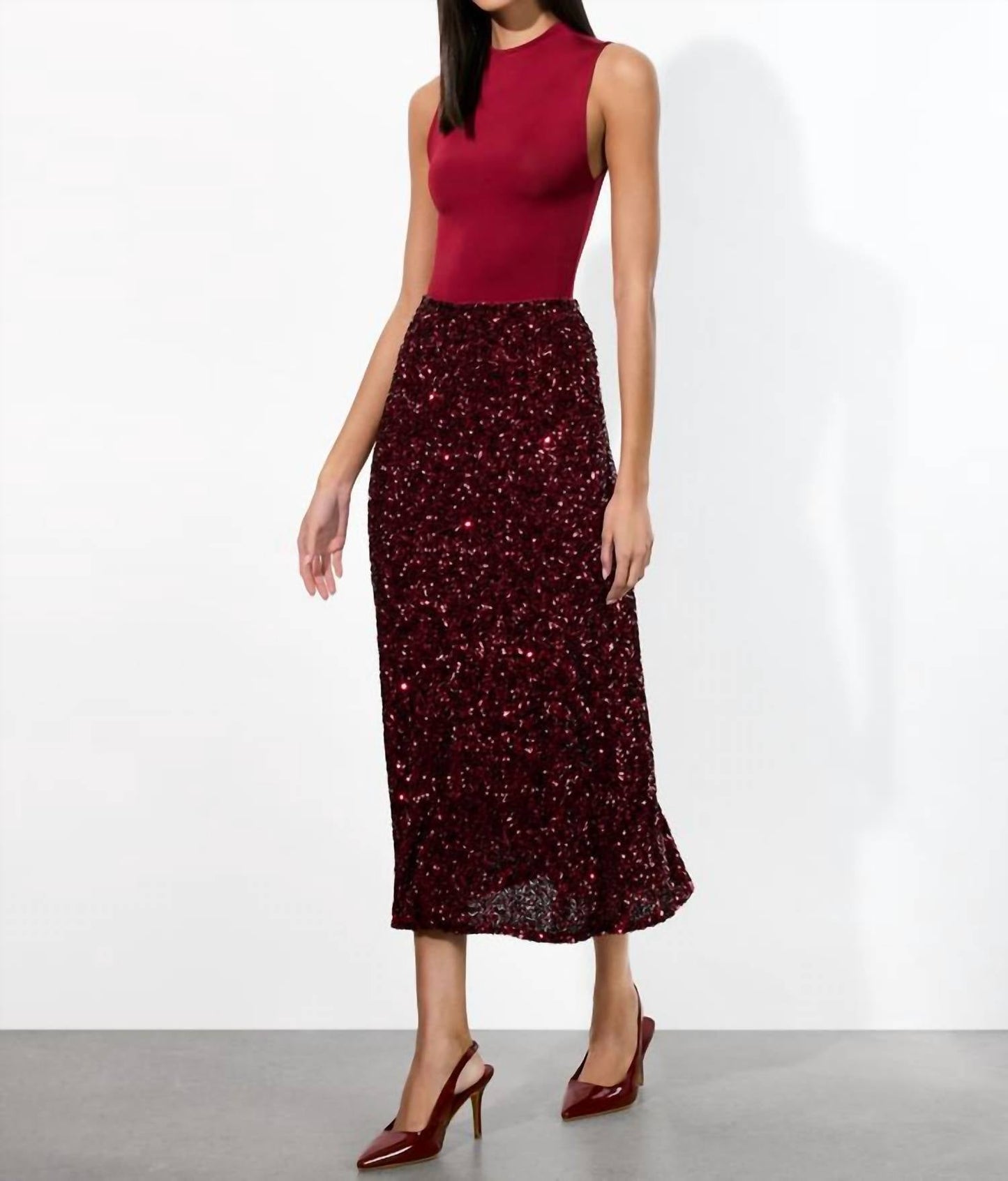 Alice + Olivia - Maeve Sequin Slip Skirt