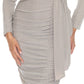 Joseph Ribkoff - Metallic Draped Shirred Sheath Dress