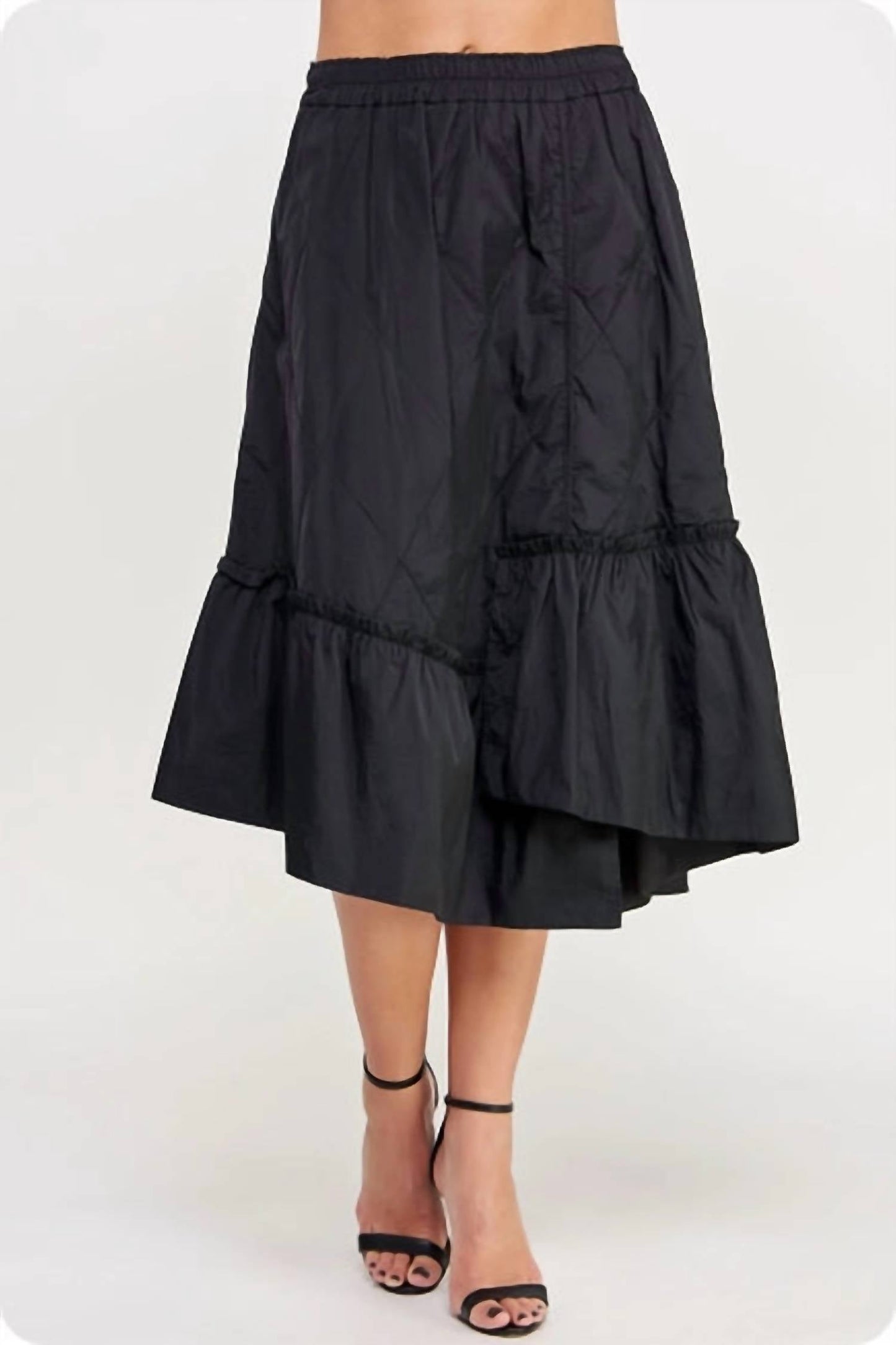 Strut & Bolt - Quilted Asymmetric Midi Skirt