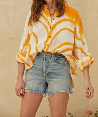 By Together - Tie Dye Effect Button Down Top