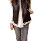 Blu Pepper - Leather Vest With Sherpa Lining