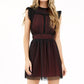 Adelyn Rae - Tatiana Tulle Plisse Mock Neck Mini Dress