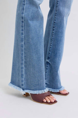 Judy Blue - High Waist Bootcut With Fray Hem Jean