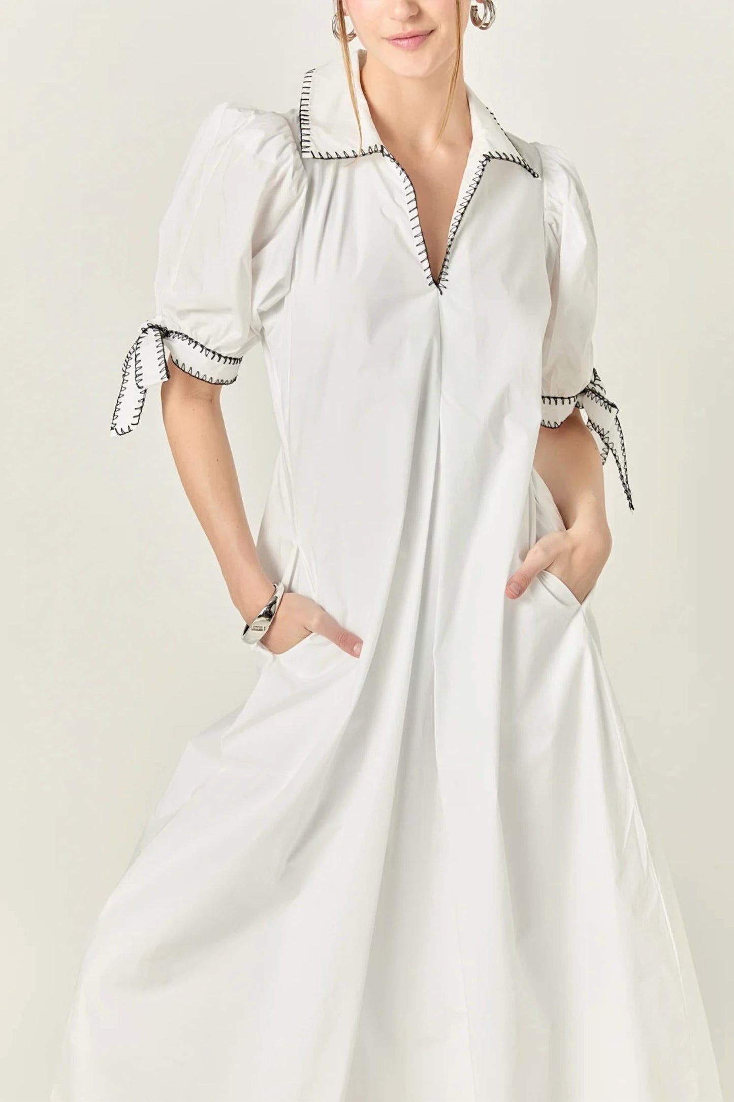 English Factory - Stitch Detailed Midi Dress