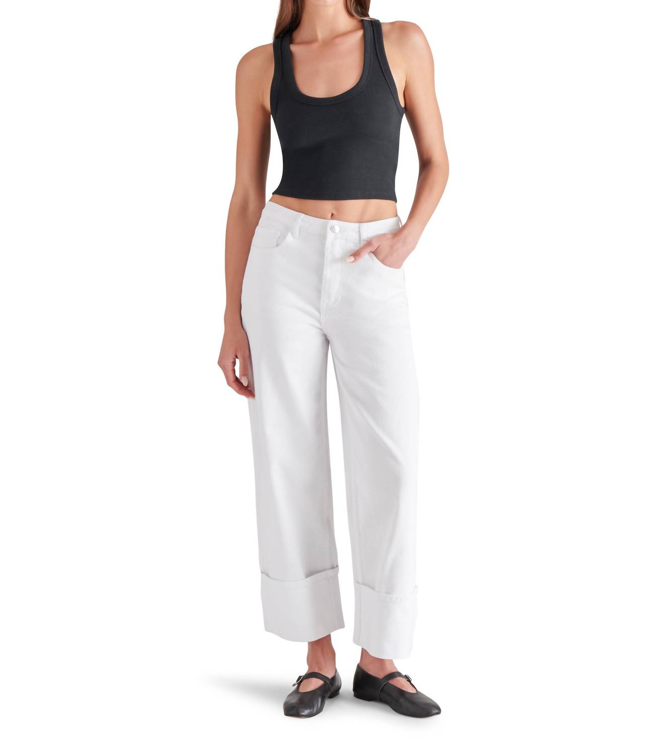 Steve Madden - Noelie High Waist Ankle Wide Leg Jeans