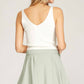 She + Sky - Flounce Woven Skort With Waist Tie