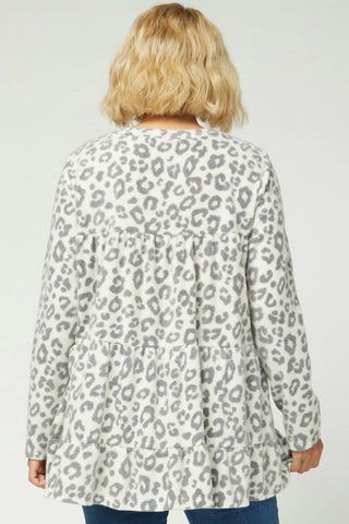 Entro - Animal Print Tiered Top