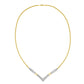 14K Yellow and White Gold 2.0 Cttw Princess Cut Diamond Flared and X-Station V Shaped 18â€ Franco Chain Statement Necklace (H-I Color, SI2-I1 Clarity)