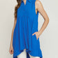 Entro - Collared Sleeveless Tiered Tunic Top