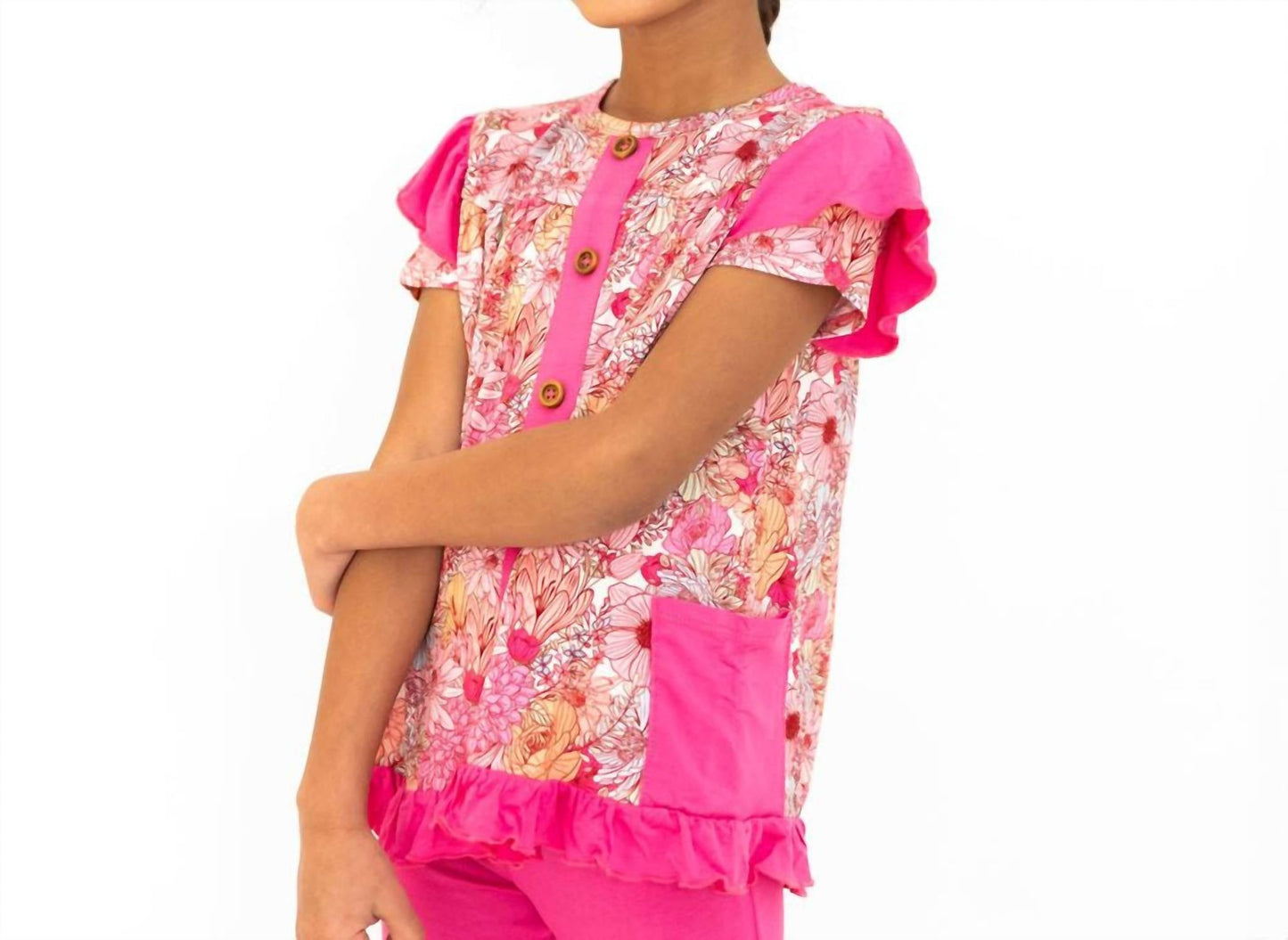 Laree + Co. - Girls Journee Bamboo Short Sleeve Peplum Legging Set