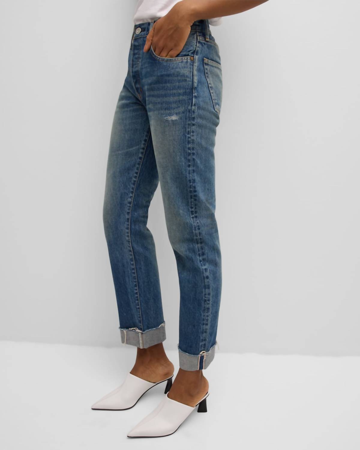 Moussy - Hopewell Straight Cuffed Jeans