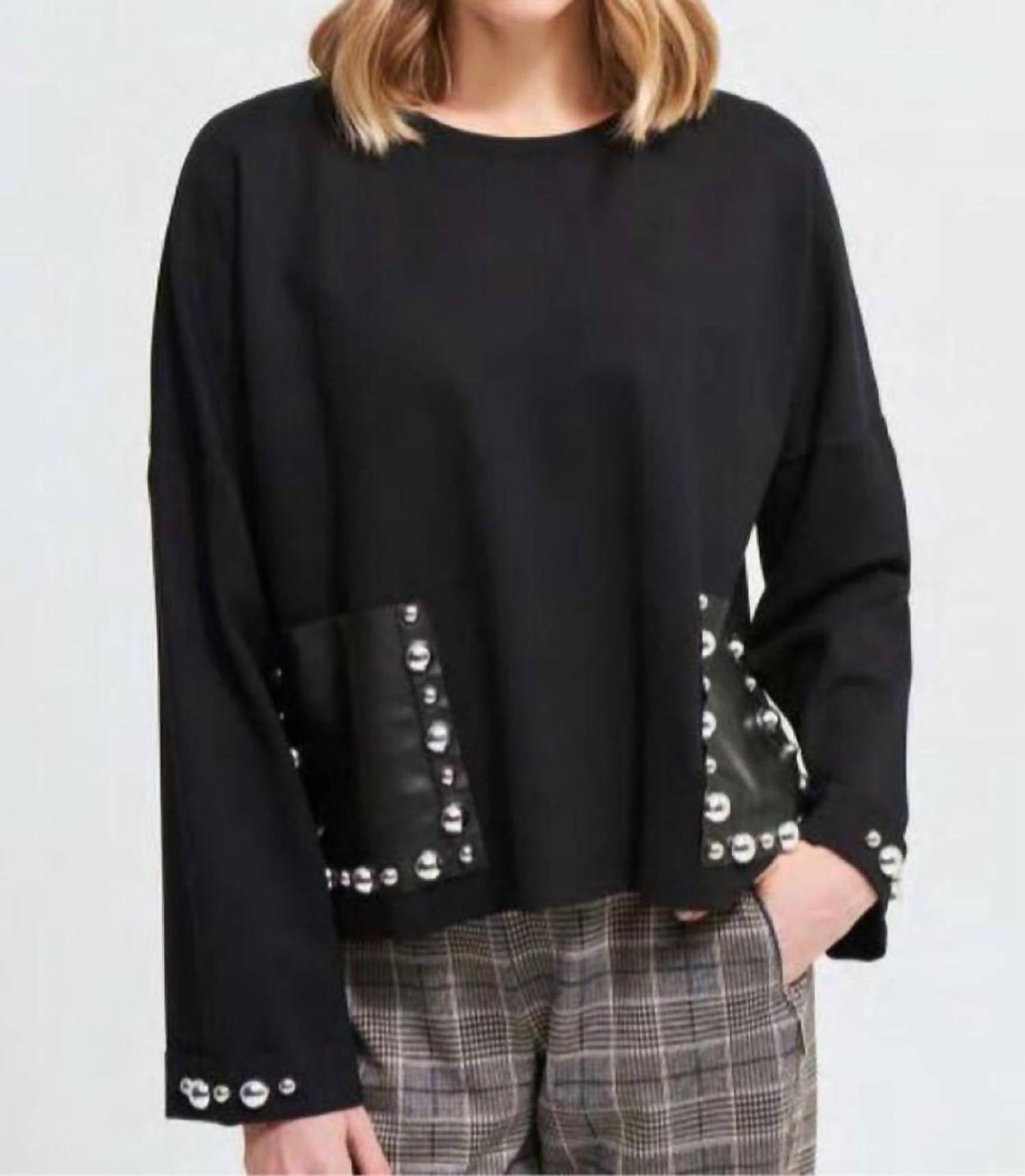 Joseph Ribkoff - Leather Pocket Top