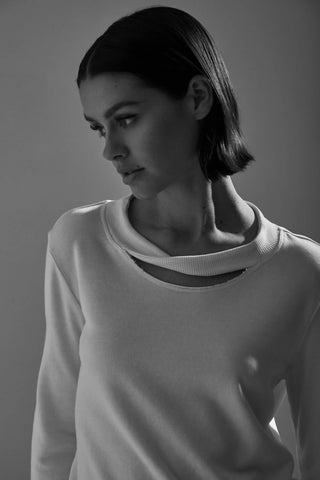 Lanston - Twist Neck Pullover Sweatshirt