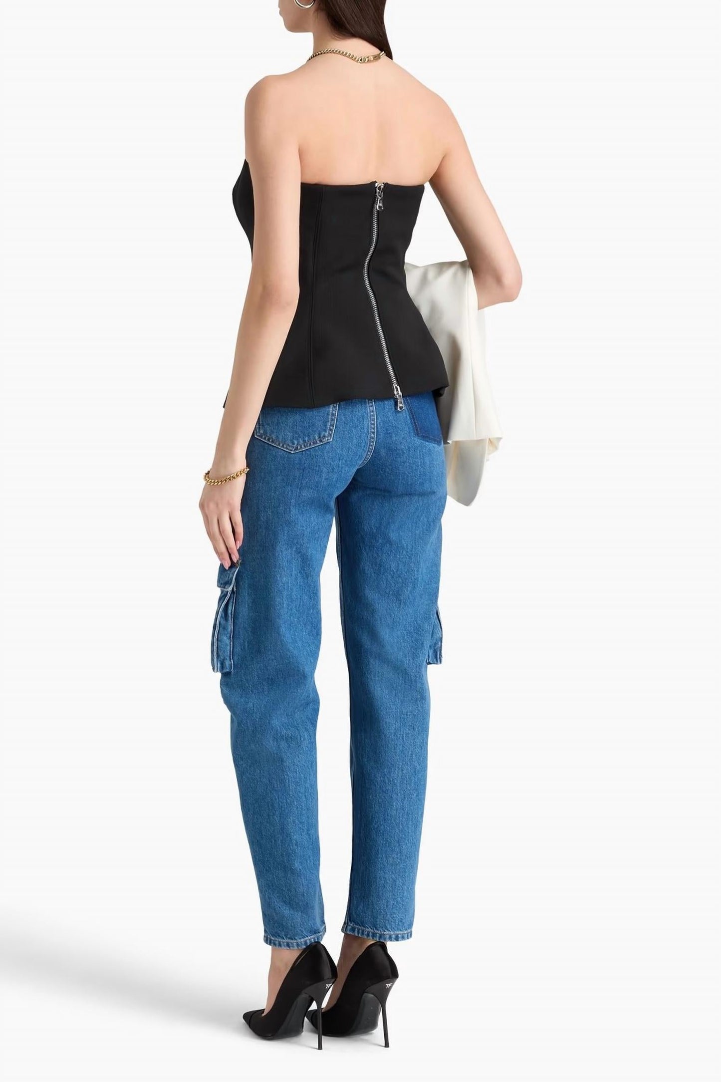 Veronica Beard - ASTRID STRETCH CREPE BUSTIER TOP