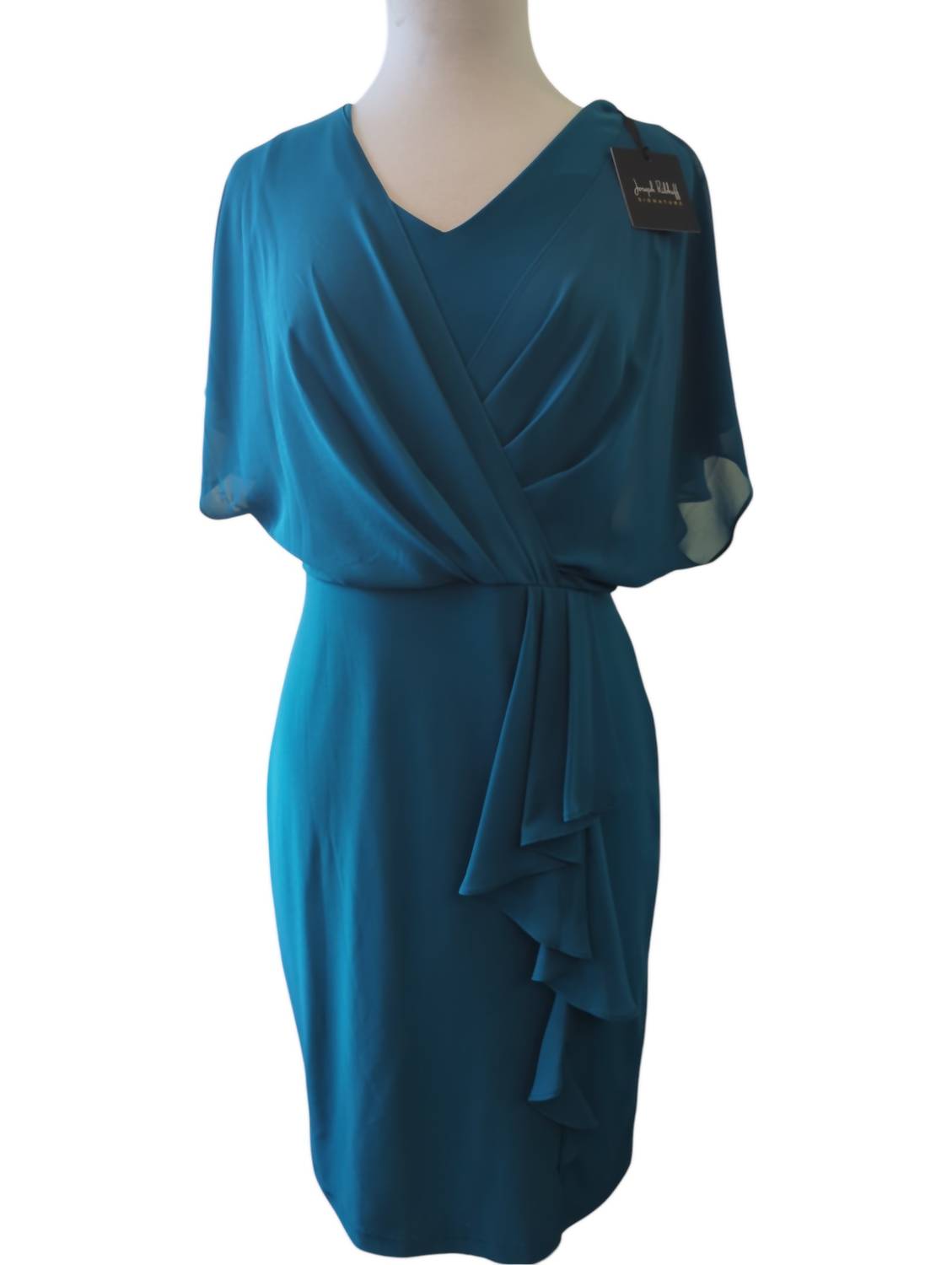Joseph Ribkoff - Split Sleeve Side Ruffle Chiff Dress