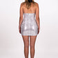 Blue Blush - Strapless Sequins Bustier Detail Dress