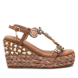 Xti - Women's Gemstone Embellished Wedge Sandals