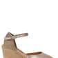 Penelope Chilvers - Women's High Mary Jane Metallic Leather Espadrille