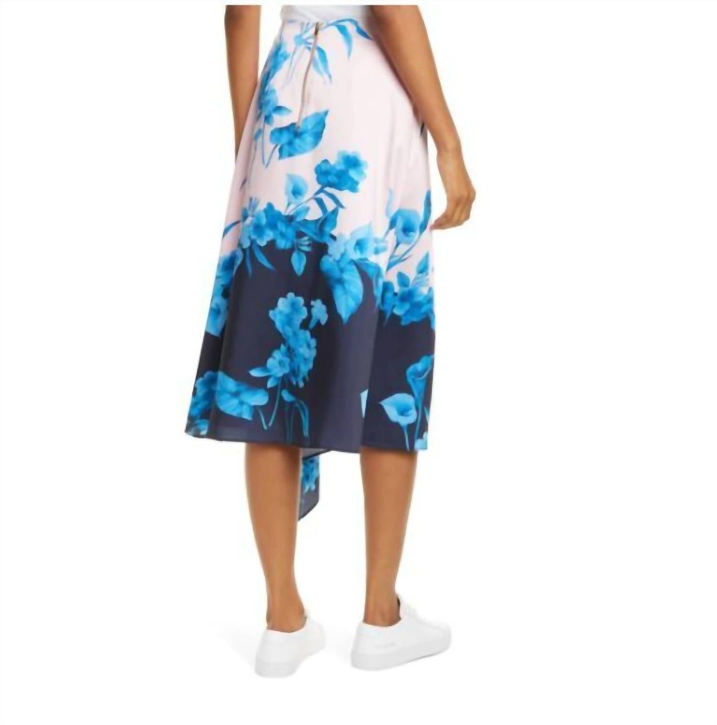 Ted Baker - Floral Asymmetrical Satin Midi Skirt