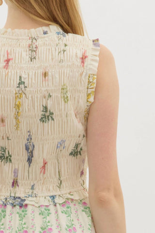 Entro - Tiered Floral Midi Dress