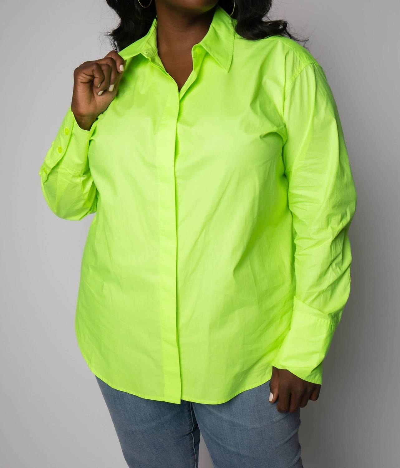 Good American - Coated Poplin Weekend Shirt