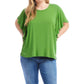 Karen Kane - Flutter Sleeve Crew Neck Top - Plus