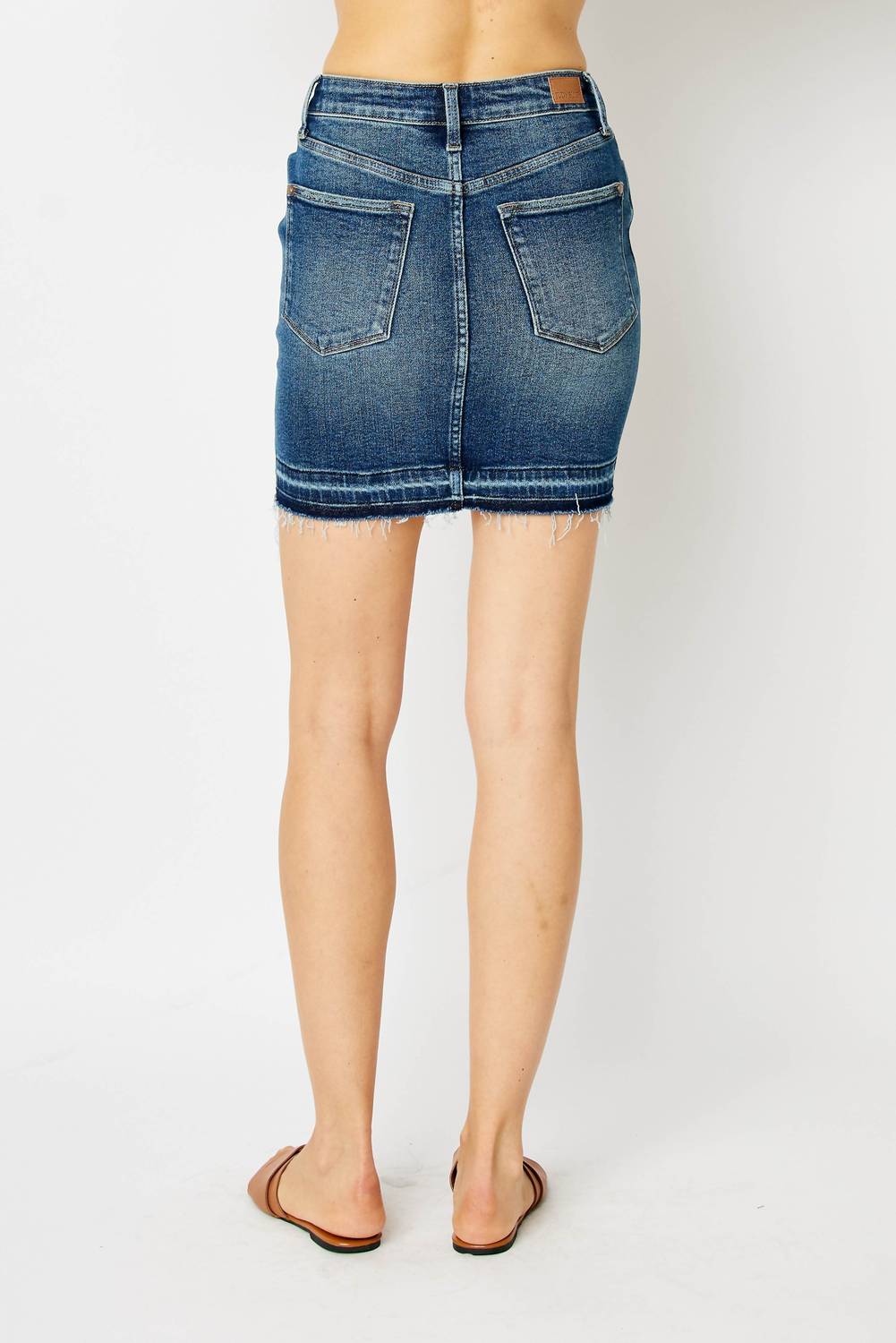 Judy Blue - Women's High Waist Tummy Control Release Hem Skirt