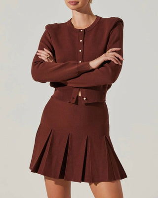 Astr - Denisa Faux Pearl Button Cardigan