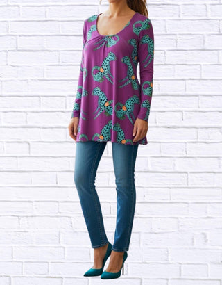 Diva Usa - Sibella Pleated Front Long Sleeve Blouse